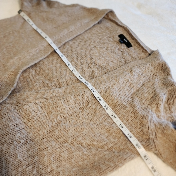 Mossimo Open Front Button Cardigan Sweater Khaki Cream Long Sleeve Sweater - Picture 10 of 13